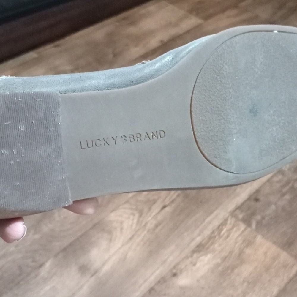 Women's Gray Lucky Brand Suede Loafers - Picture 4 of 4